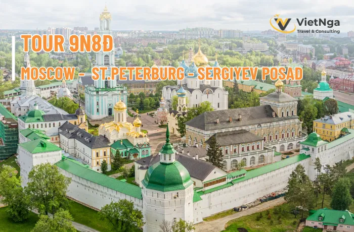 Tour 9N8Đ: Moscow - Saint Petersburg- Sergitev Posad